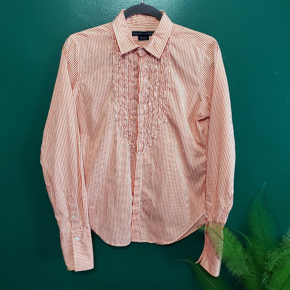 Ralph Lauren 100% Cotton Striped Button Down Shirt